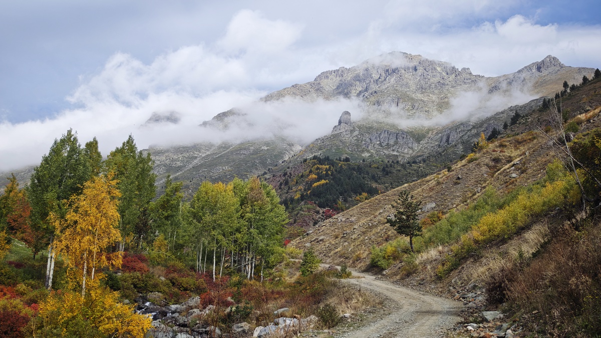 Artvin Yusufeli\'de Bıçakçılar köyünün sonbahar renkleri dronla görüntülendi