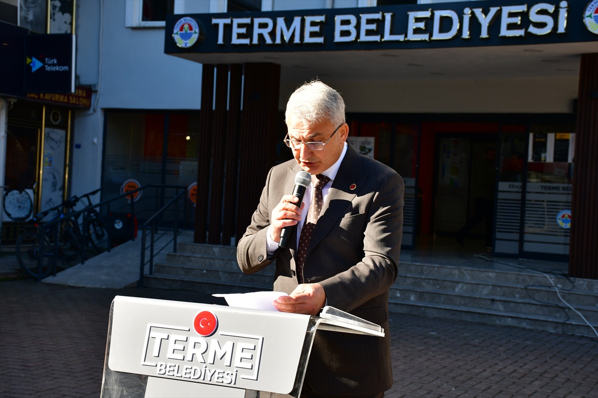 Samsun Terme\'de Muhtarlar Günü töreni çelenk sunumu ve dernek ziyaretiyle tamamlandı