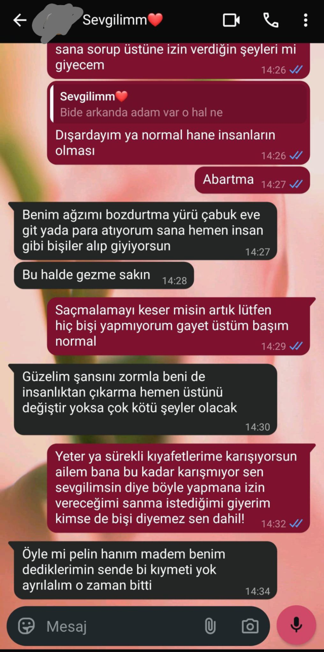 Kıyafet müdahalesi ilişki bitirdi
