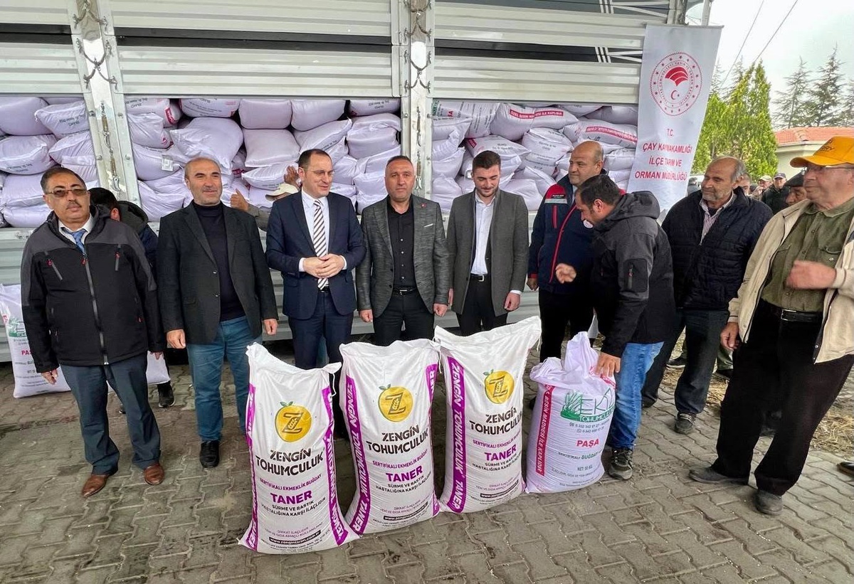 Afyonkarahisar Çay\'da 200 üreticiye 56 ton hibeli buğday tohumu dağıtıldı