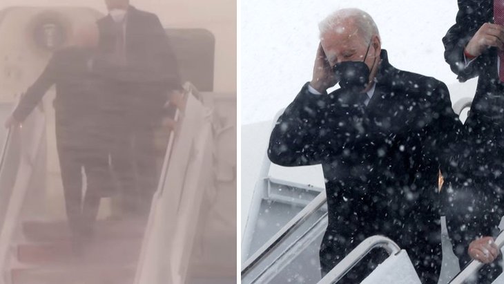 ABD Başkanı Joe Biden’ın çetin anları Kar fırtınası uçakta muhat bıraktı