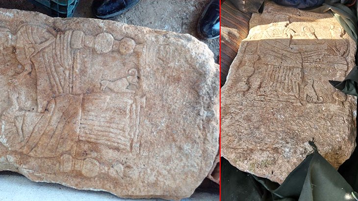 Tarihi eser kaçakçılarına suçüstü operasyon Şüpheli araçta 1500 yıllık mezar steli ele geçirildi