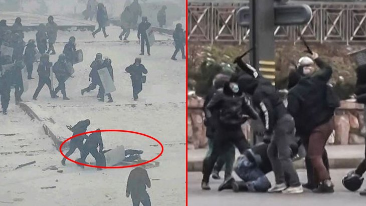 Kazakistan’daki protestolarda 3 polis memurunun kafaları kesilerek infaz edildiği ortaya çıktı