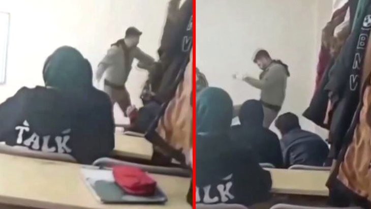 Lise öğrencisine öğretmen dayağı kamerada Valilik hemen devreye girdi