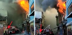 Çukur dizisinin çekildiği bina göz göre göre yandı! Yangını söndürmeye gelen ekiplerin acizliği saniye saniye kamerada