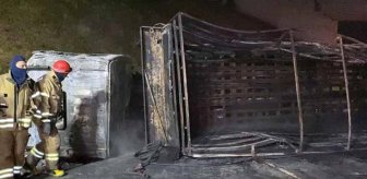 Kuzey Marmara Otoyolu’nda feci kaza Sürücü, kül olan kamyonda yanarak can verdi
