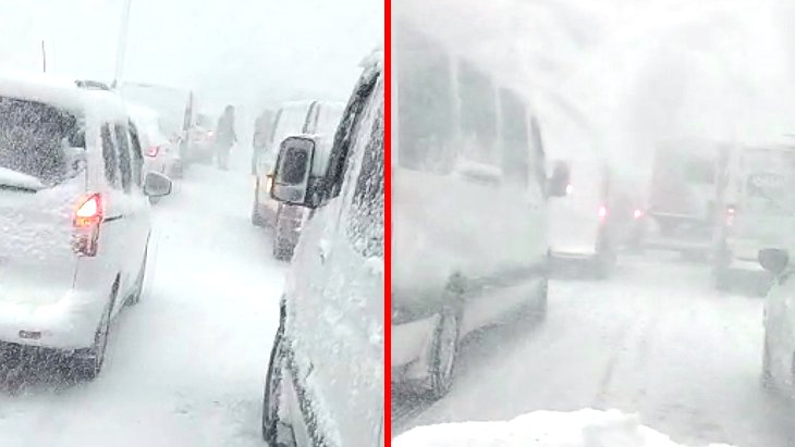 İstanbul Bahçeşehir’de boyut korkutan Kar zımnında vesait yollarda kaldı, şehremaneti ekipleri görünürde yok