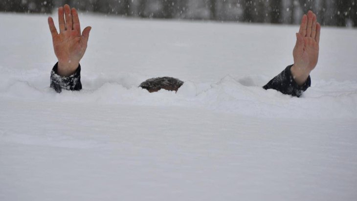 Kar kalınlığının 2 metreye yaklaştığı Ordu’da boy veren vatandaşın fotoğrafı sosyal medyada gündem oldu