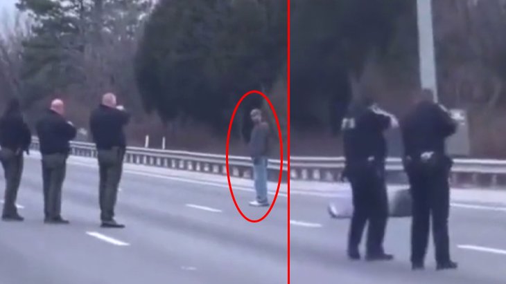 Yolun ortasında duran adamı infaz ettiler ABD polislerinin skandal görüntüleri