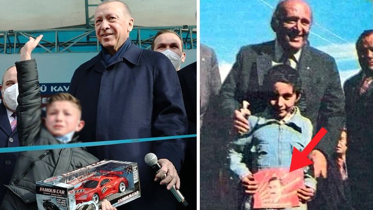 Süleyman Demirel’in Bülent Ecevit posteri taşıyan çocukla kameralara verdiği poz yeniden gündem oldu
