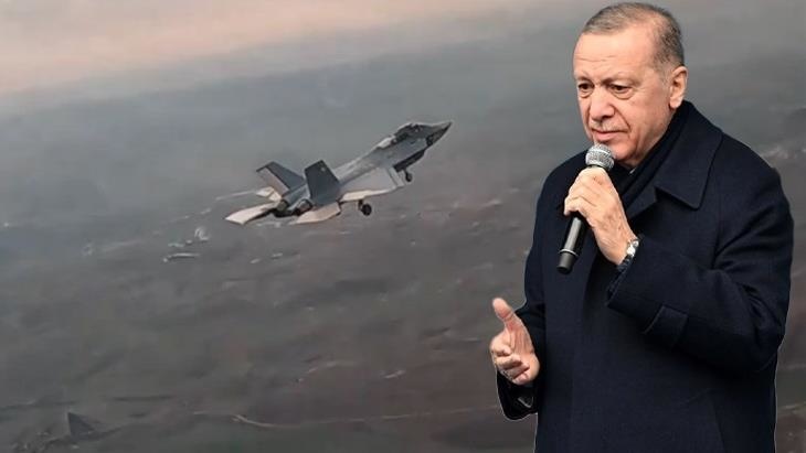 Erdoğan'dan Kaan açıklaması: Parçası 'kalorifer peteğine benziyor' diyen hazımsızlara rağmen uçağımız göklerle buluştu