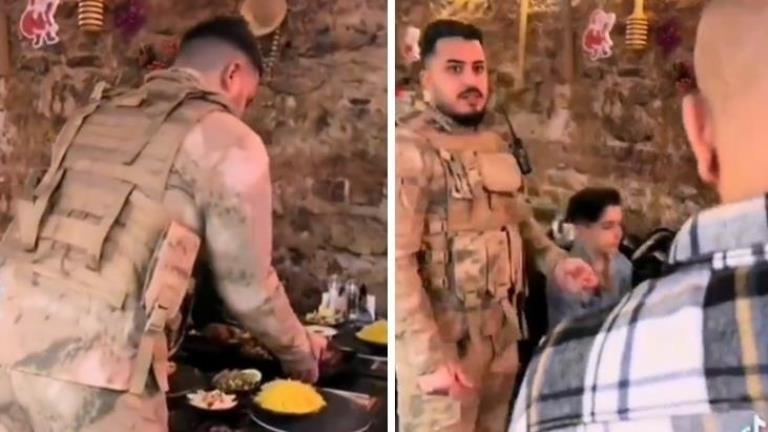 İstanbul’da lüks restoranda asker üniforması giydirilen garson tepki çekti