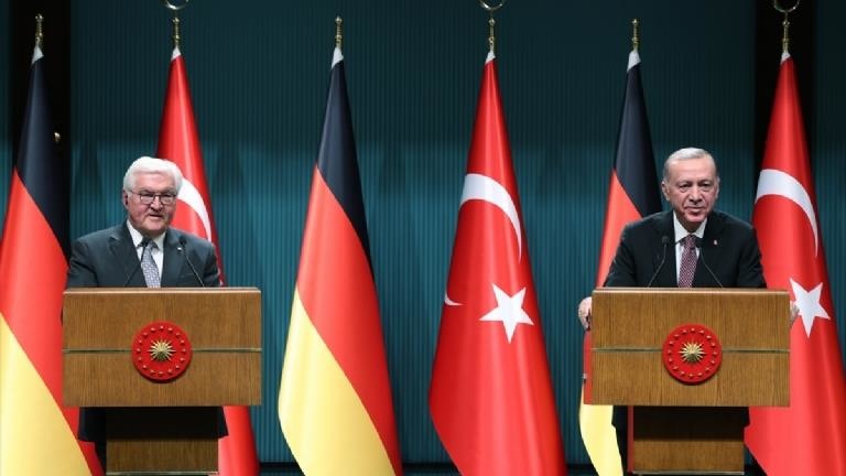 Almanya Cumhurbaşkanı Steinmeier, Türkiye ziyaretinin son durağı Ankara'da Erdoğan ile görüştü