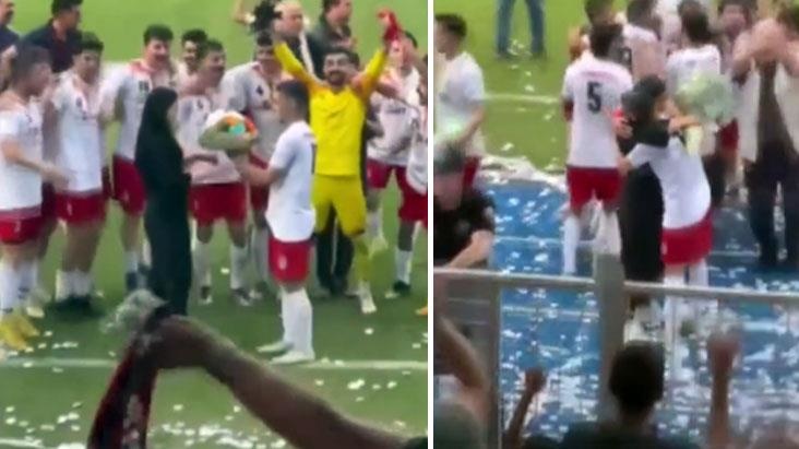 Osmaniye’de Futbolcu Yeşil Sahada Evlilik Teklifi Yaptı