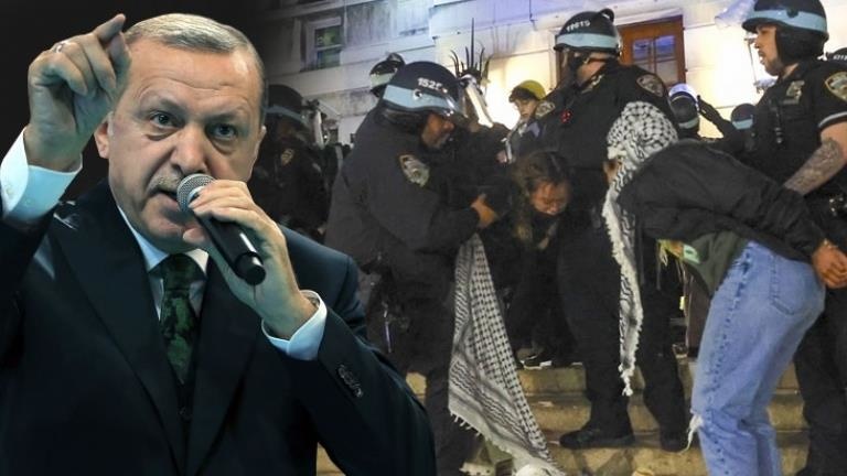 Erdoğan, Amerika'da İsrail'i protesto edenlere yönelik şiddete tepki gösterdi
