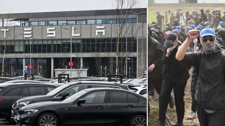 Almanya’daki aktivistler, zorla Tesla fabrikasına girmeye çalıştı