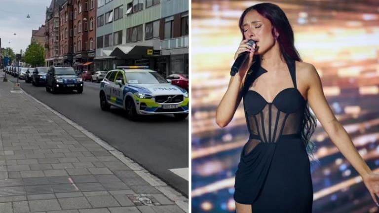 Eurovision'da İsrail temsilcisi şarkıcı Eden Golan, 100 araçlık polis konvoyuyla arenaya gitti