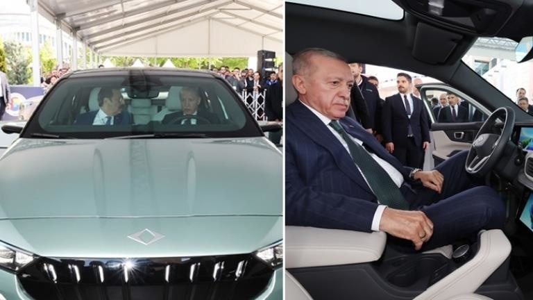 Cumhurbaşkanı Erdoğan, TOBB Genel Kurulunda Togg'un yeni modelini inceledi