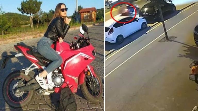 Motosikletli Sümeyye kazada öldü o anlar kamerada