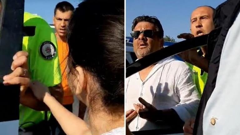 Aydın’da kızını sınava yetiştirmeye çalışan sürücü, trafik polisleriyle tartıştı Valilik harekete geçti