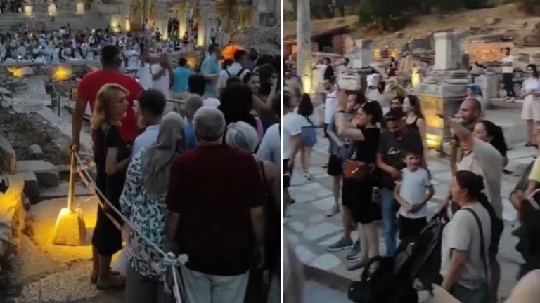Efes Antik Kenti’nde özel davet skandalı Türk vatandaşları içeriye sokmadılar