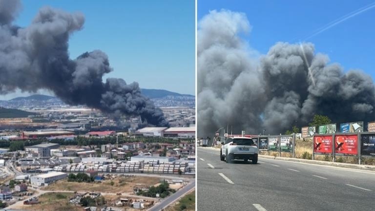 İstanbul’da yangın Fabrikayı küle çeviren alevler araçlara sıçradı