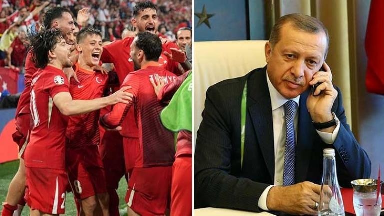 Cumhurbaşkanı Erdoğan’dan A Milli Takım’a tebrik telefonu